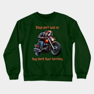 Bulldog biker dog Crewneck Sweatshirt